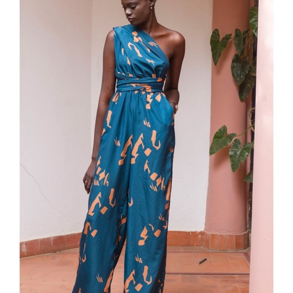 Diarrablu Pants - Diiarrau UMY Jumpsuit - Yraf Blue size small (will fit medium)